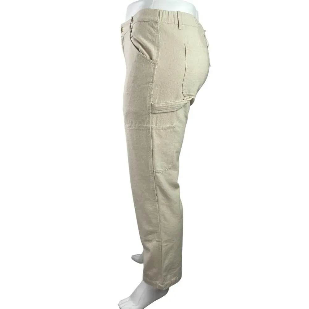 NEW Mollusk California White High Ride Straight Leg Cargo Denim Jeans Pants XL
